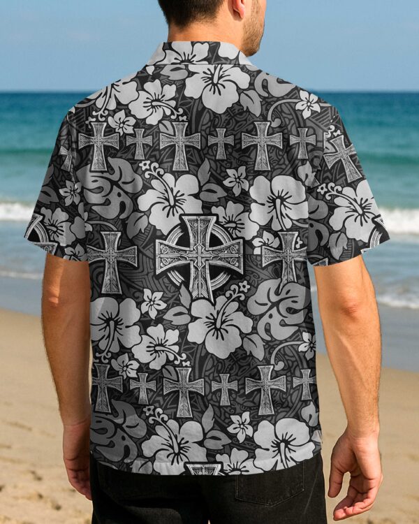 Celtic Cross Hibiscus Hawaiian Shirt