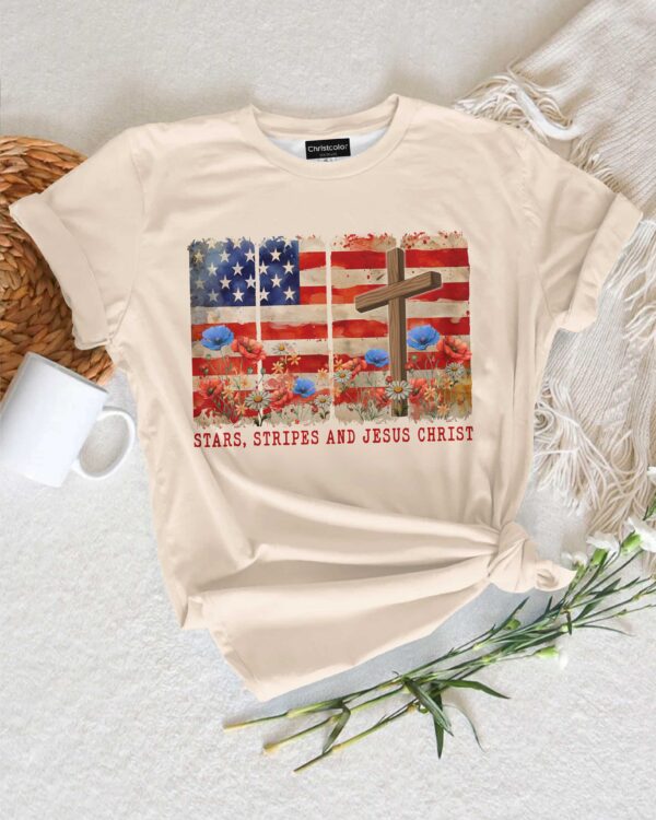 Stars, Stripes and Jesus Christ T-Shirt - Image 11