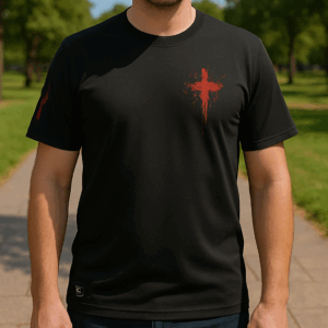 Alternative view of He Lived He Died He Rose He Is Coming Back All Over Print T-shirt