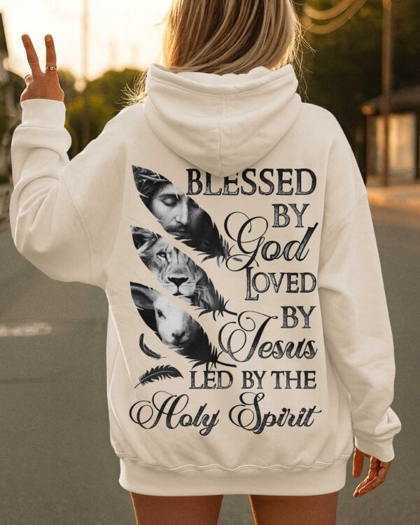 Blessed By God Loved By Jesus Led By The Holy Spirit Hoodie - Image 12