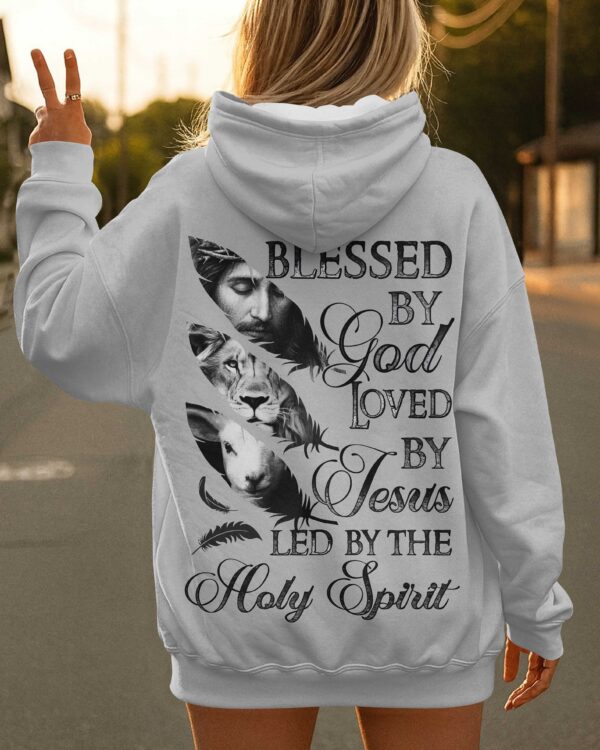 Blessed By God Loved By Jesus Led By The Holy Spirit Hoodie - Image 14