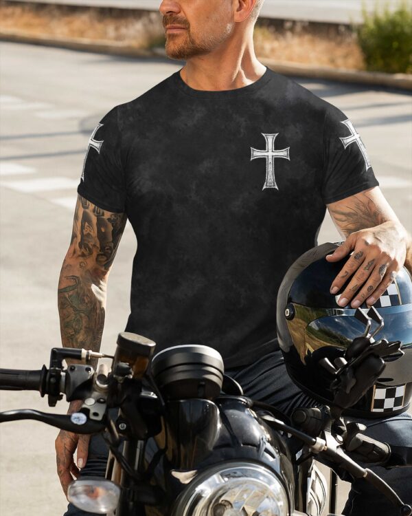 Two Wheels One Cross Eternal Freedom T-Shirt - Image 4