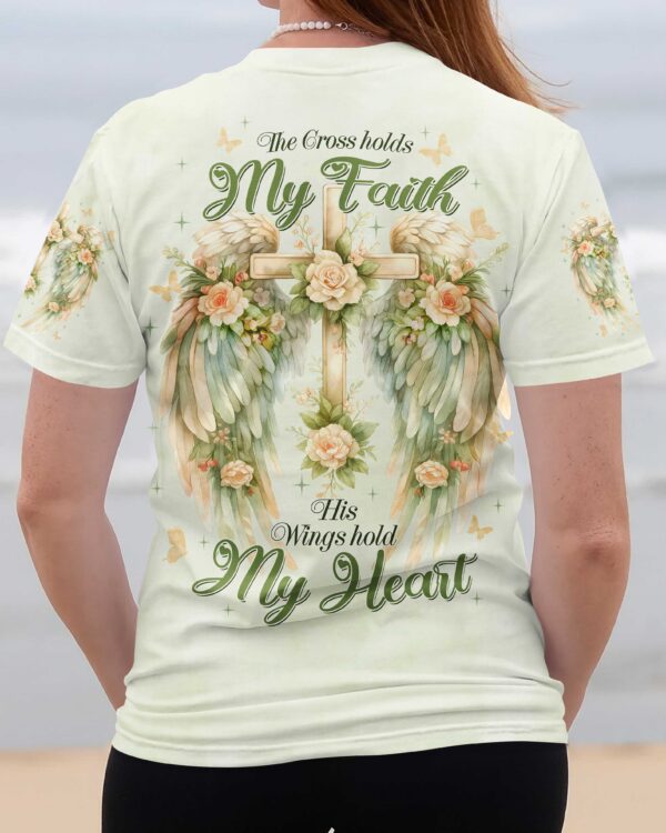 The Cross Holds My Faith His Wings Hold My Heart Shirt - Image 9
