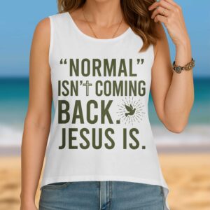 "Normal" Isn't Coming Back Cut Out Wrap Back Tank Top