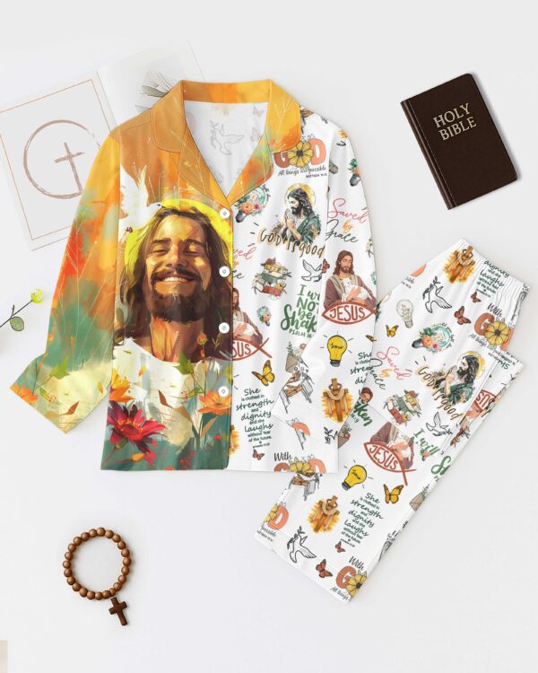 Tropical Theme Jesus Button Pajamas - Image 6