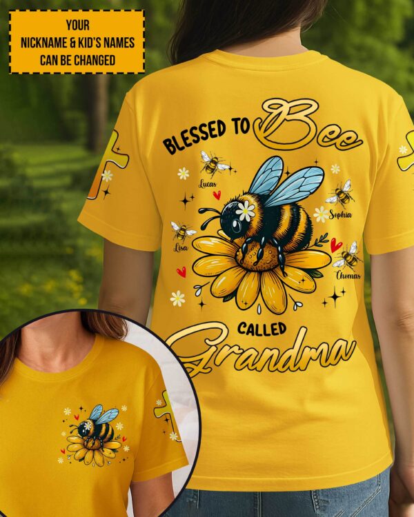 Blessed To Bee Called Grandma All Over Print T-Shirt