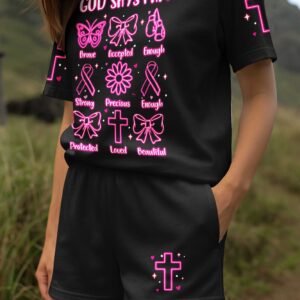 Alternative view of God Says I Am Brave All Over Print Summer Set