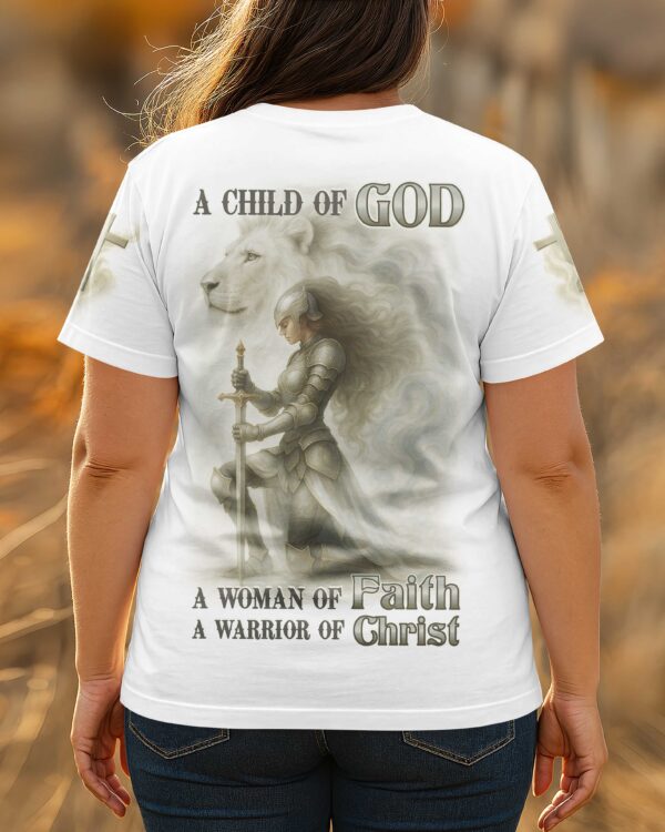 A Woman Of Faith All Over Print T-shirt - Image 3