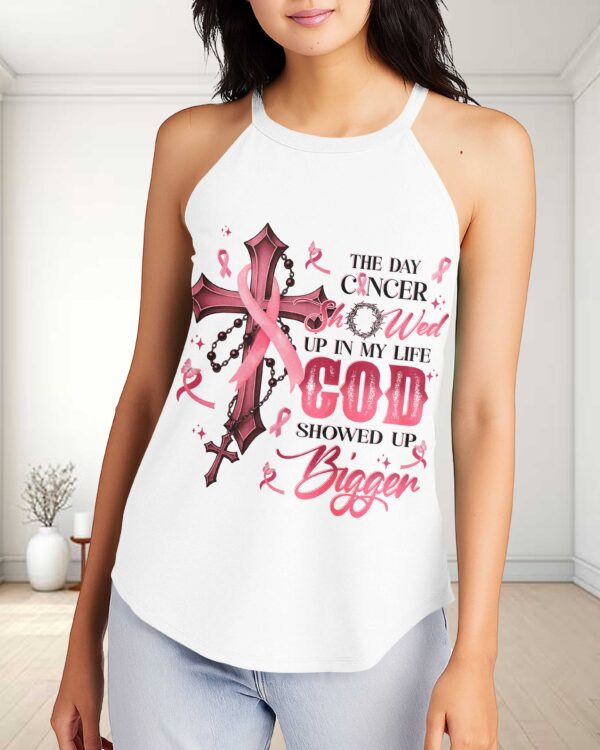 The Day Cancer Showed Up Rocker Tank Top - Image 3