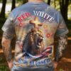 Red, White and Blessed All Over Print T-shirt