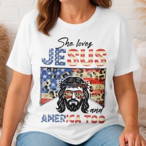 She Loves Jesus and America Too T-Shirt