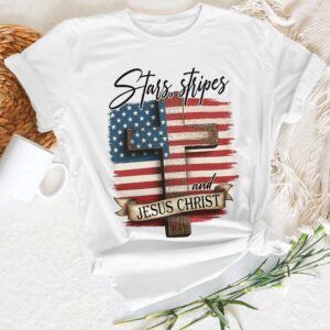 Alternative view of Stars, Stripes and Jesus Christ T-Shirt
