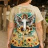I Believe There Are Angels Among Us All Over Print V-neck Dolman Sleeves Shirt