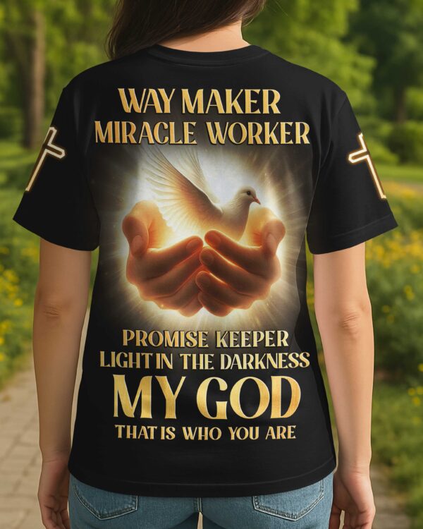 Way Maker Miracle Worker Promise Keeper All Over Print T-Shirt - Image 2