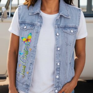 Alternative view of Faith Hope Love Sleeveless Denim Jacket