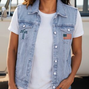 Alternative view of One Nation Under God Sleeveless Denim Jacket