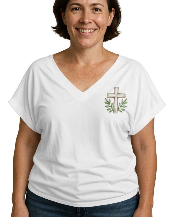 As Long As I Have Breath I Will Pray V-neck Dolman Sleeves Shirt - Image 4