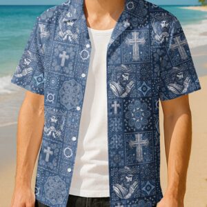 Alternative view of Sacred Cross Bandana Hawaiian Shirt