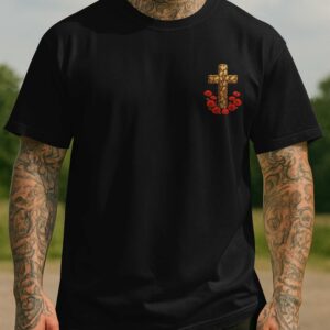 Alternative view of Protected By God Proven In Battle All Over Print T-Shirt