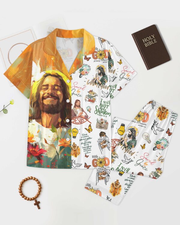 Tropical Theme Jesus Button Pajamas - Image 3