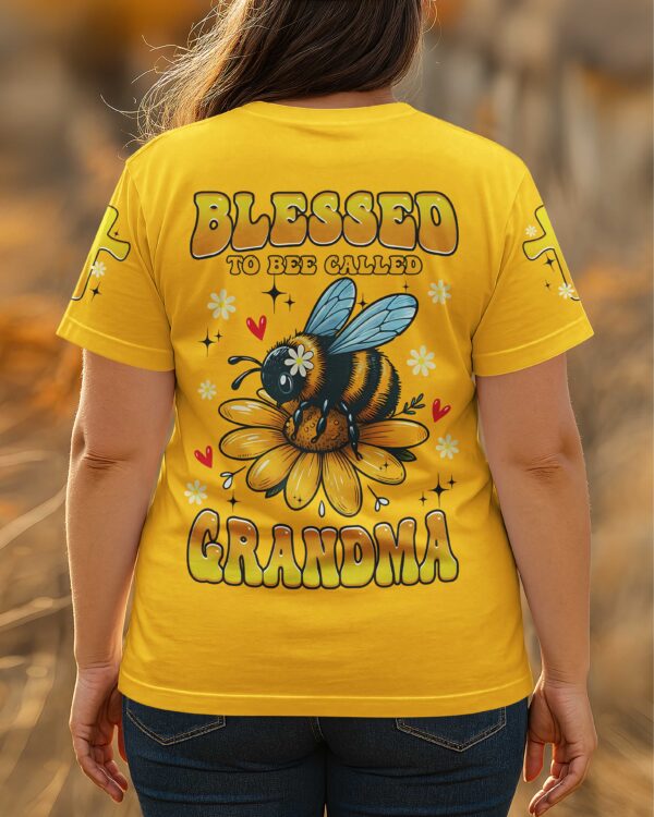 Blessed To Bee Called Grandma All Over Print T-Shirt - Image 5