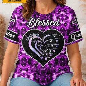 Alternative view of Blessed Grandma Mom Wife All Over Print Shirt