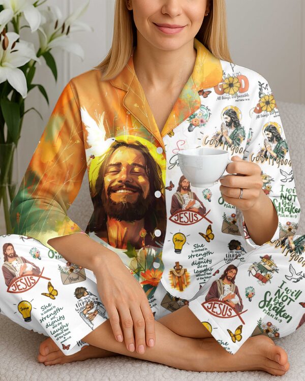 Tropical Theme Jesus Button Pajamas - Image 4