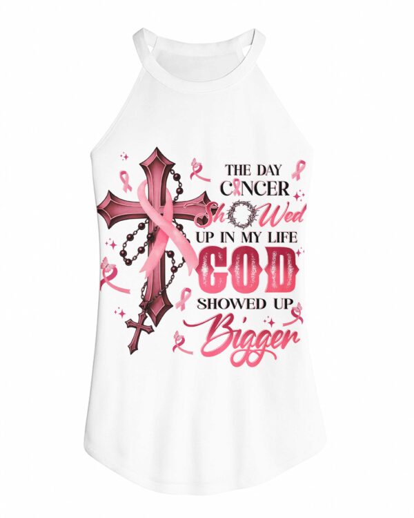 The Day Cancer Showed Up Rocker Tank Top - Image 4