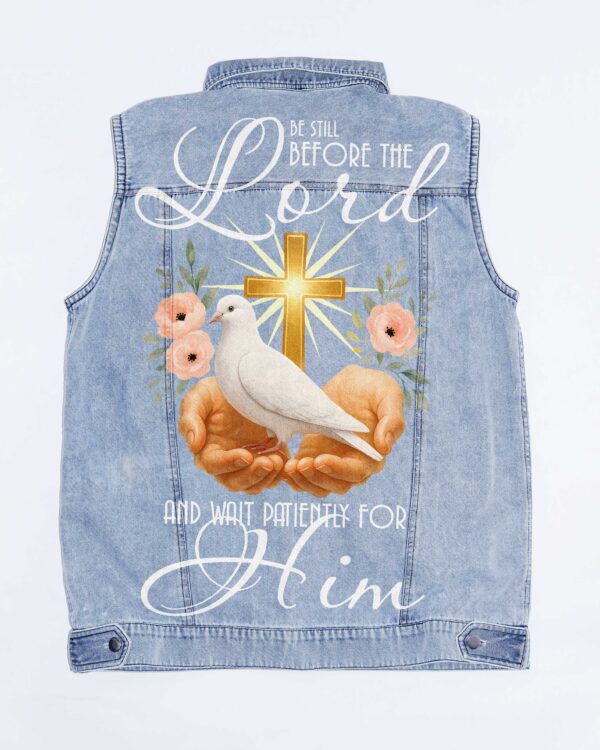 Be Still Before The Lord Sleeveless Denim Jacket - Image 5