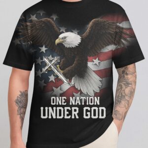 Alternative view of One Nation Under God All Over Print T-Shirt
