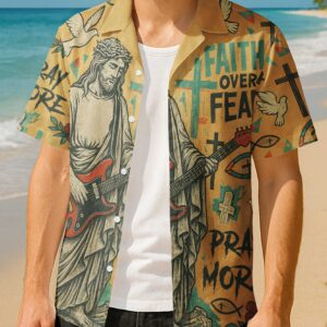 Alternative view of He Is Risen All Over Print Hawaiian Shirt