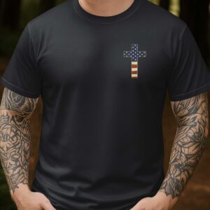 Alternative view of Stand For The Flag, Kneel For The Cross All Over Print T-Shirt