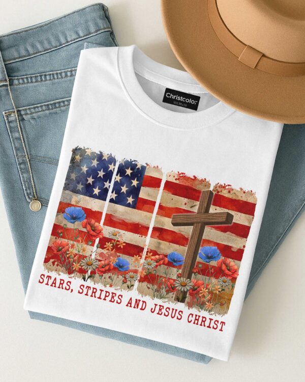 Stars, Stripes and Jesus Christ T-Shirt - Image 4