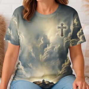Alternative view of He Died For Me So I'll Live For Him All Over Print T-Shirt