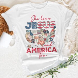 Alternative view of She Loves Jesus and America Too T-Shirt