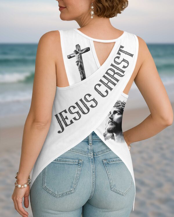 Yet He Chose Me Cut Out Wrap Back Tank Top - Image 2