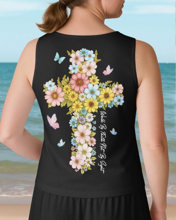 Walk By Faith Not By Sight V-neck Tank Top - Image 9