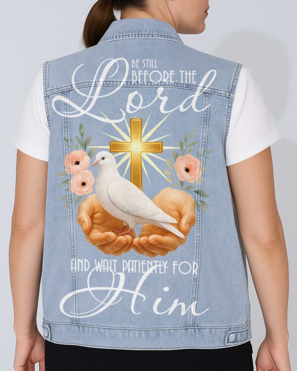 Be Still Before The Lord Sleeveless Denim Jacket - Image 3