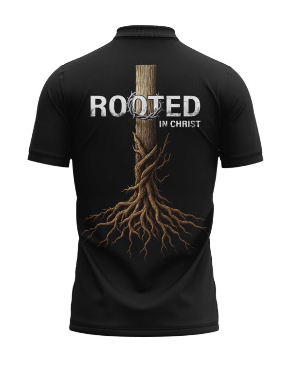 Rooted In Christ All Over Print Polo Shirt - Image 5