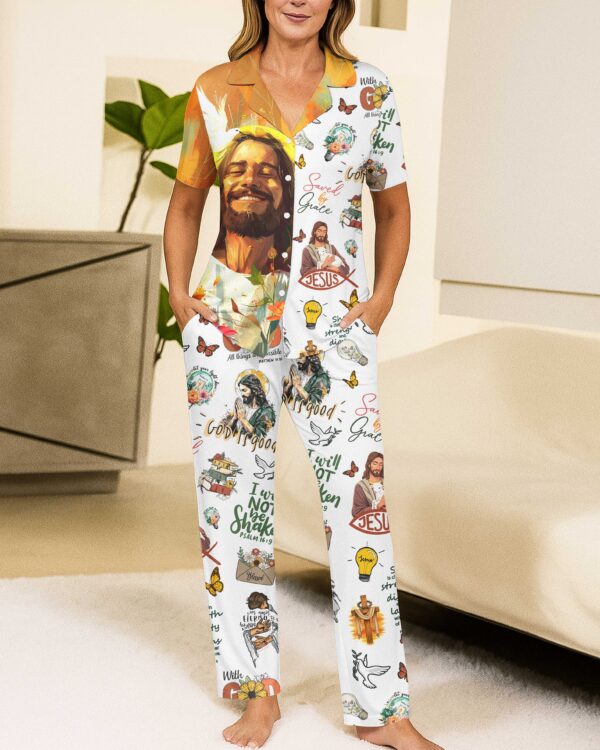 Tropical Theme Jesus Button Pajamas - Image 2