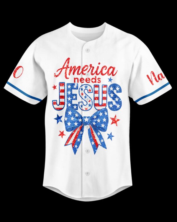 America Needs Jesus All Over Print Custom Jersey - Image 6
