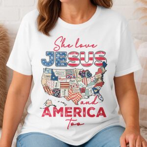 She Loves Jesus and America Too T-Shirt
