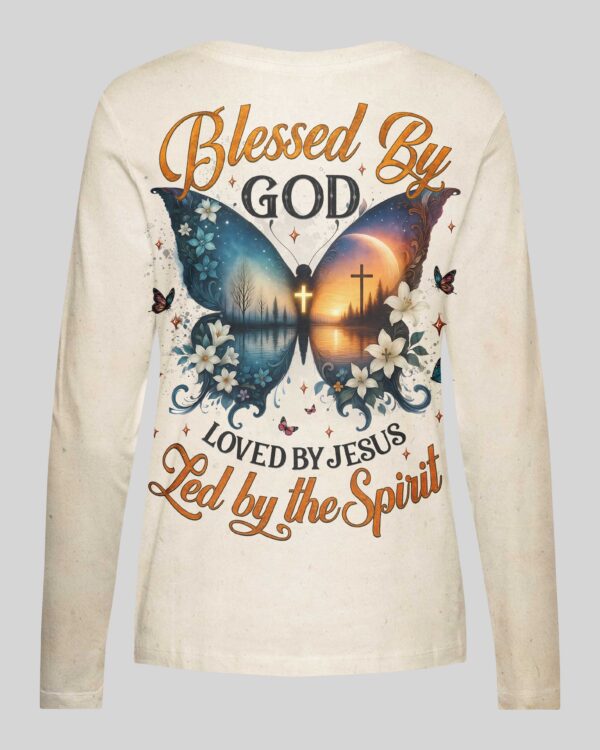 Blessed By God Loved By Jesus All Over Print V-neck Long Sleeves Shirt - Image 7
