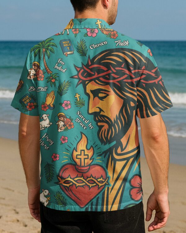 Jesus Christ Tropical Pattern All Over Print Hawaiian Shirt