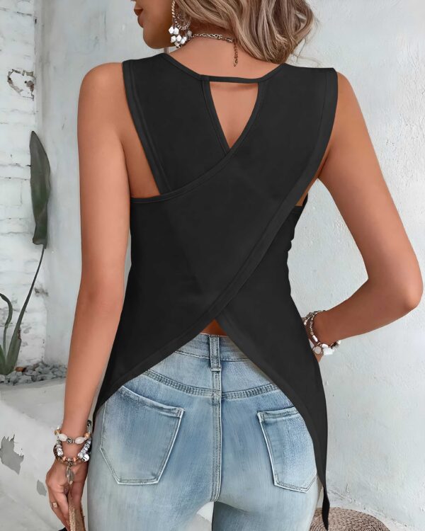 "Normal" Isn't Coming Back Cut Out Wrap Back Tank Top - Image 8