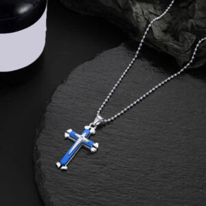 Alternative view of Vintage Crosses Pendant Necklace With Bead Chain Jewelry