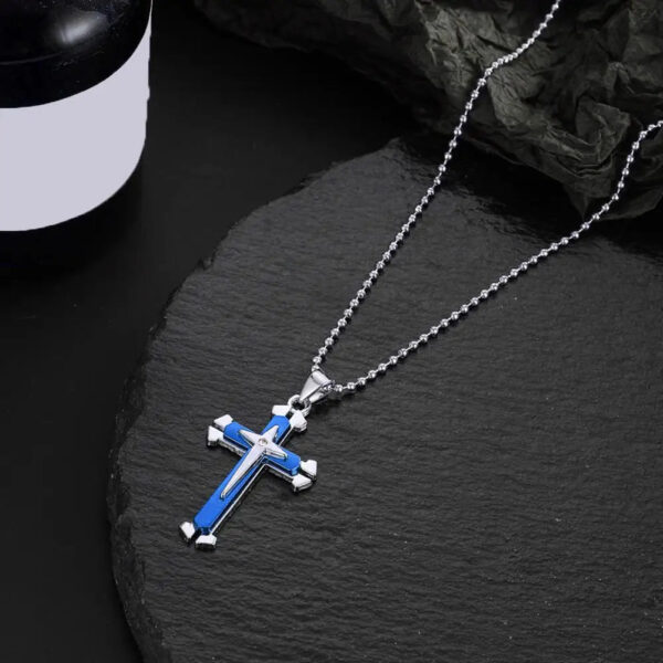 Vintage Crosses Pendant Necklace With Bead Chain Jewelry - Image 2
