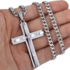 Silver Cross Stainless Steel Pendant Necklace