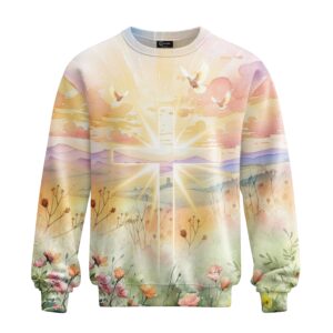 Alternative view of He Is Risen All Over Print Sweater