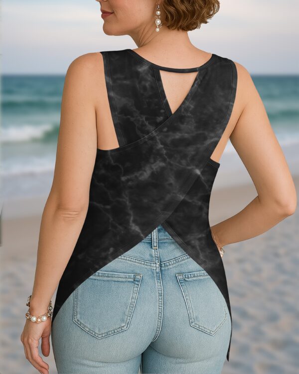 Be Still Before The Lord And Wait Patiently For Him All Over Print Cut Out Wrap Back Tank Top - Image 2